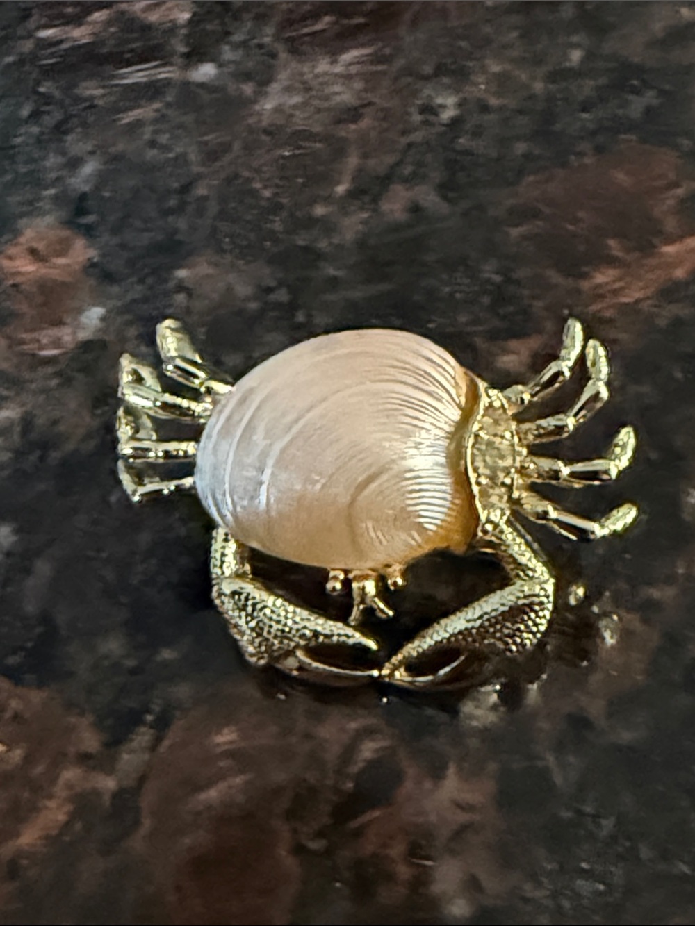 Vintage Gold Crab Brooch